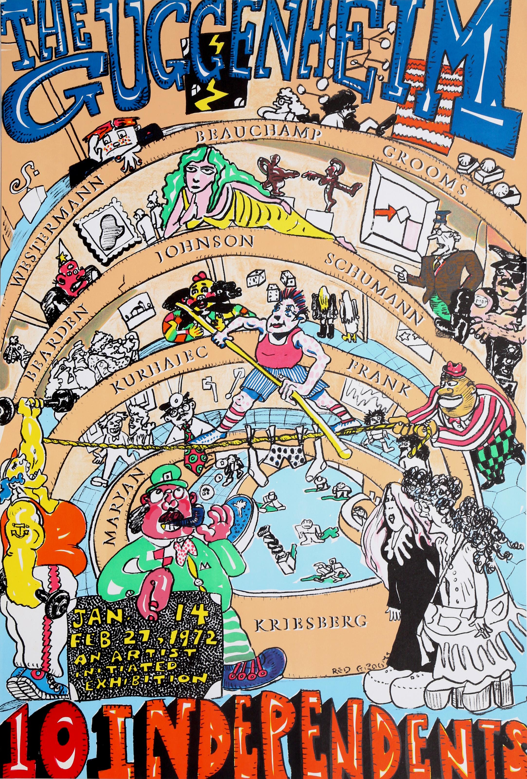 Guggenheim, Pop-Art-Lithographie-Poster von Red Grooms