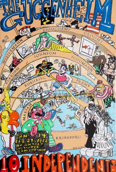 Guggenheim, Pop Art Lithograph Poster by Red Grooms