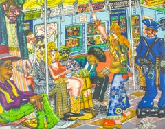 Hand-signed "Local" lithograph by Red Grooms from the 1971  "No Gas" portfolio