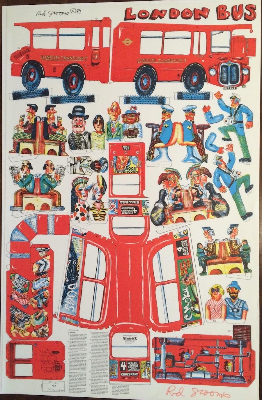 London Bus - Print by Red Grooms