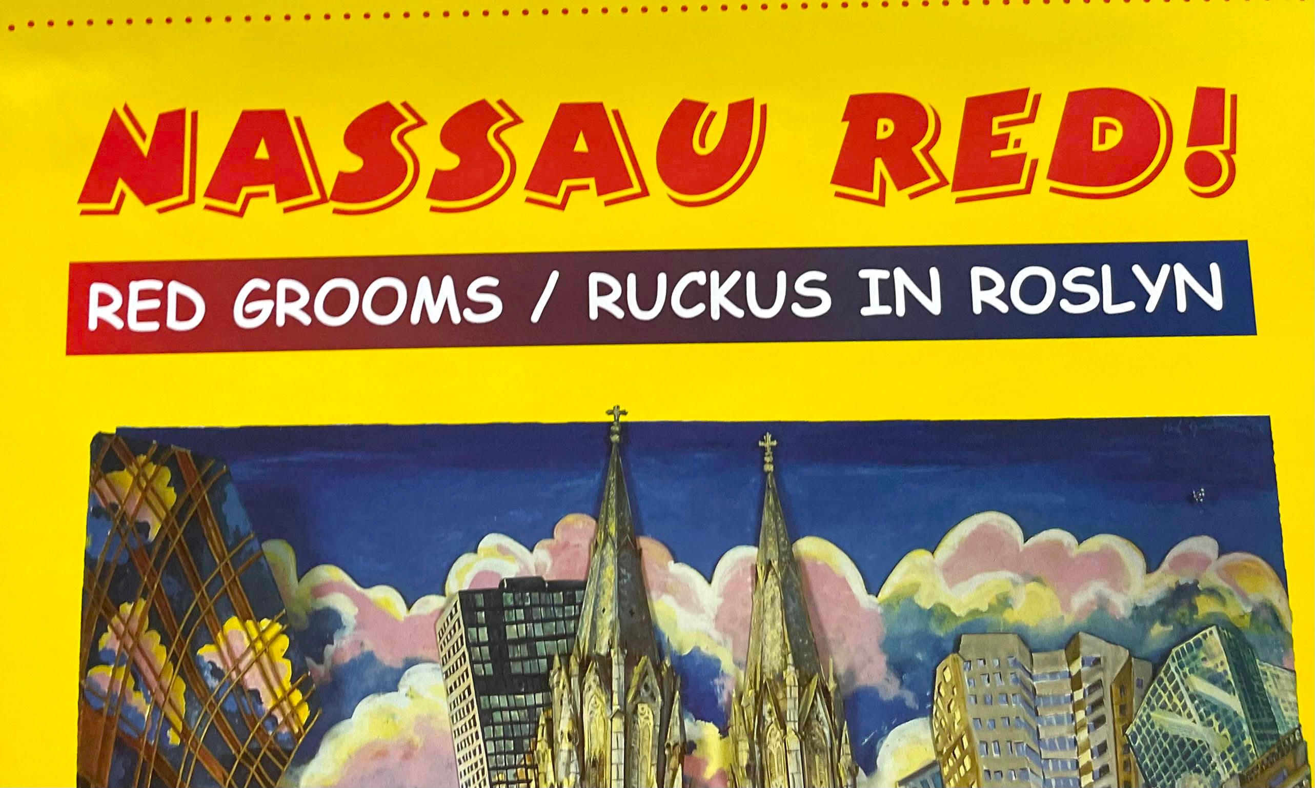 Affiche rouge Nassau (signée à la main avec un marqueur rouge par Red Grooms) en vente 2