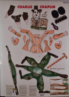 Red Grooms, "Charlie Chaplan" 39 x 26 Print
