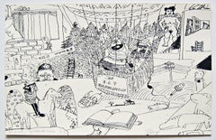 Red Grooms, "Expedition" (aka "EAT", aka "Stockholm Print") Signed/N, Framed