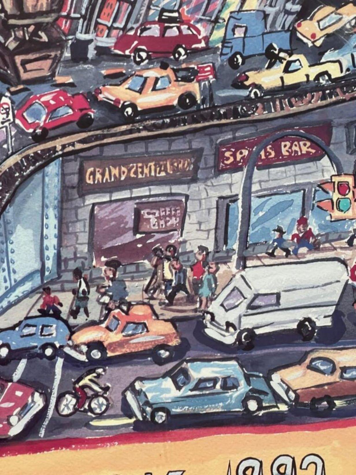 Red Grooms Grand Central Terminal (firmada e inscrita para el famoso abogado del Estado) en venta 2