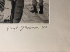 Red Grooms Grand Central Train Subway Manhattan NYC Cartoon Aquatint Etching