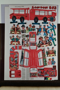 Red Grooms, "London Bus, 1984" 40 x 26 Print