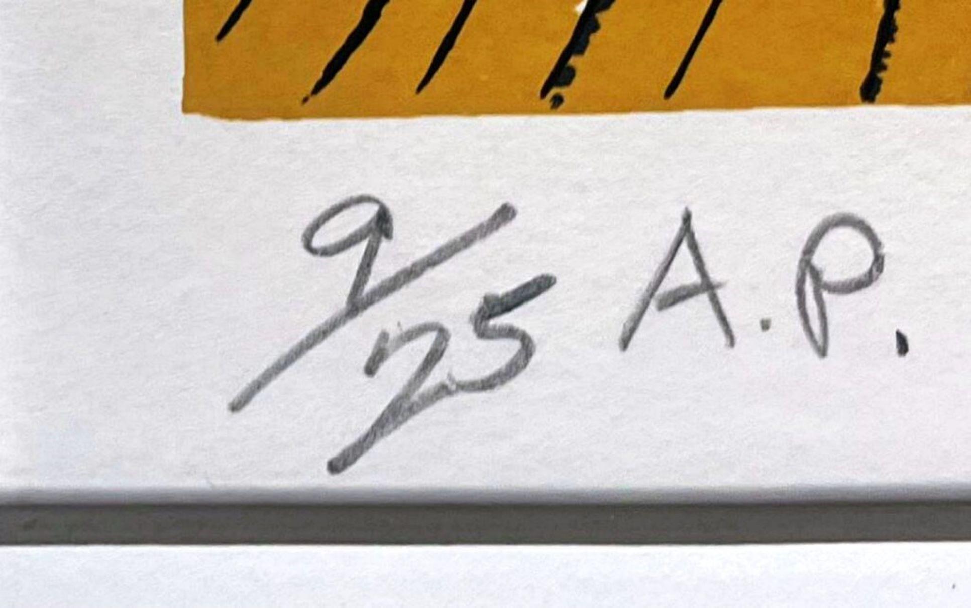 Red Grooms, M. Chuck Berry, sérigraphie couleur avec collage en 3D, signée/n encadrée en vente 2