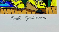 Red Grooms - Mr. Chuck Berry - Sérigraphie avec collage 3D sur papier, signée/n.