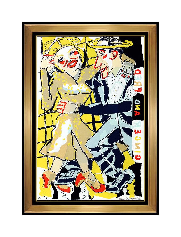 Red Grooms Original Silkscreen Fred Astaire Ginger Rogers Hand Signed Dance Art For Sale 1