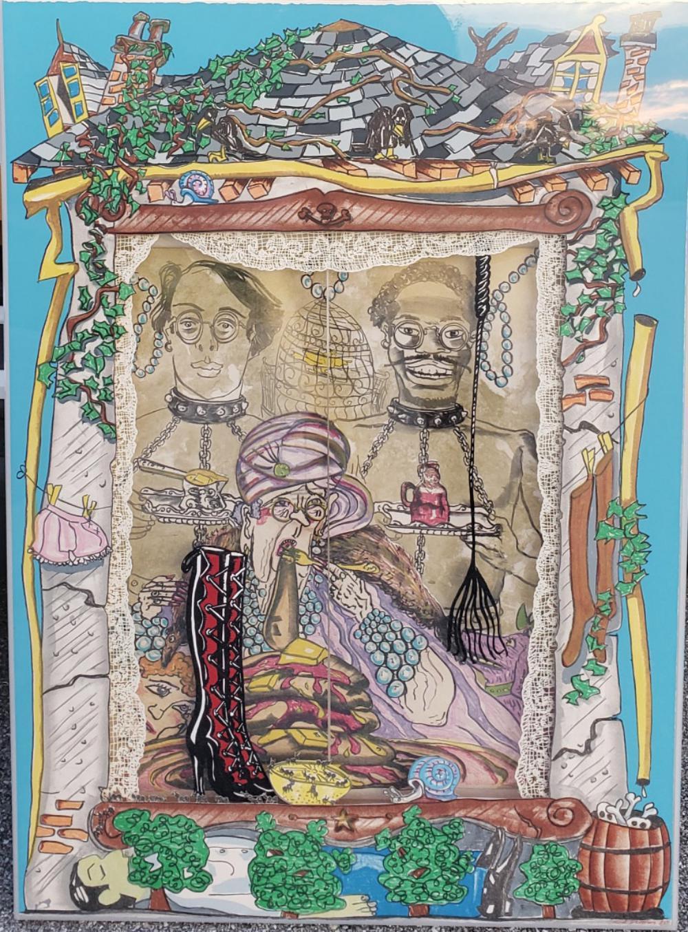Red Grooms, The Pancake Eater, Lithograph and screenprint with gold radiance S/N For Sale 1