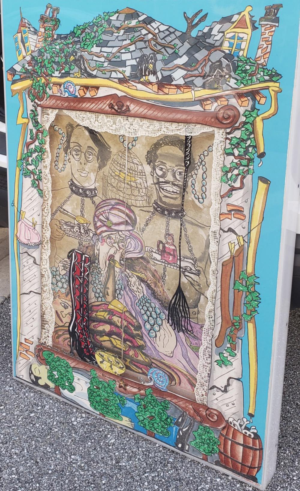 Red Grooms, The Pancake Eater, Lithograph and screenprint with gold radiance S/N For Sale 3