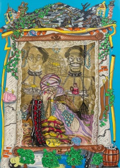 Red Grooms, The Pancake Eater, Lithograph and screenprint with gold radiance S/N