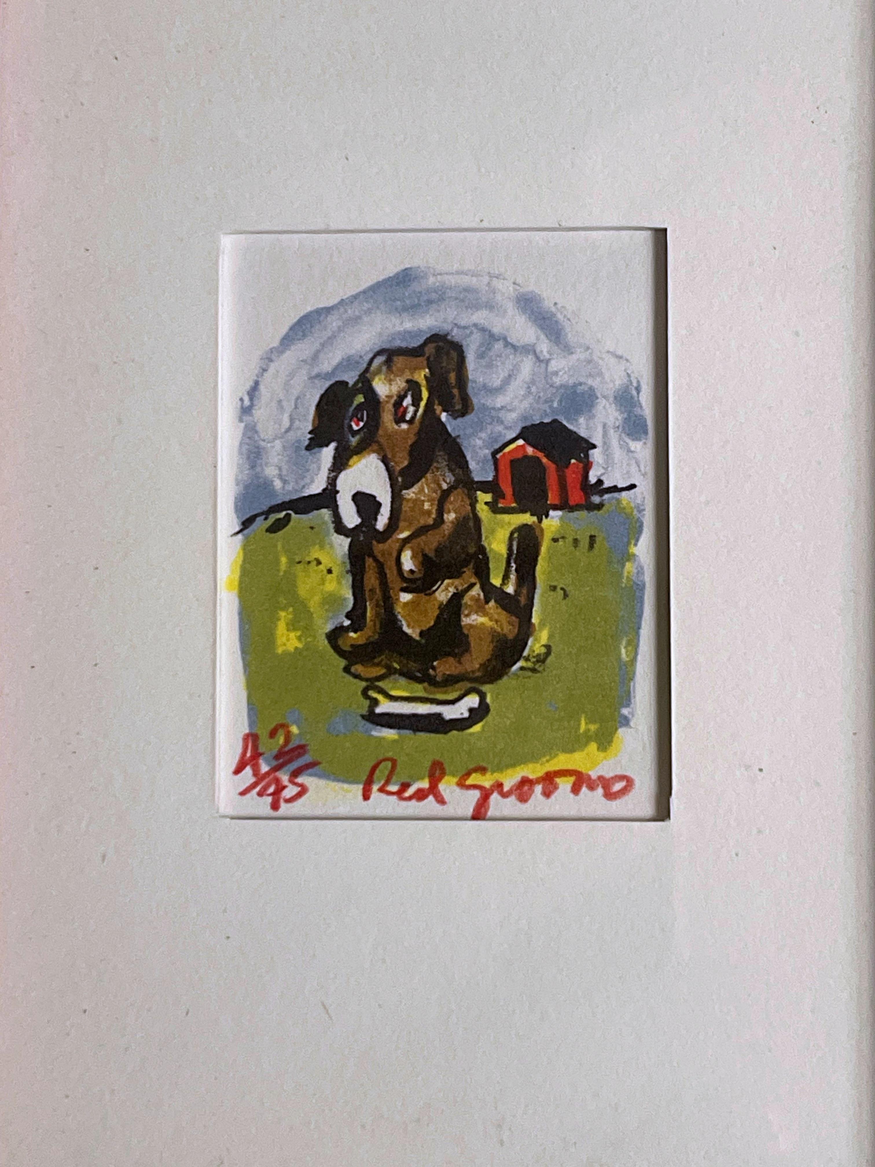 Red Grooms
Rover, 1996
Color lithograph on wove paper
Color lithograph on wove paper
Boldly signed and numbered 42/75 in red marker on the front
this work is held in its original frame with the original PACE Prints label on the