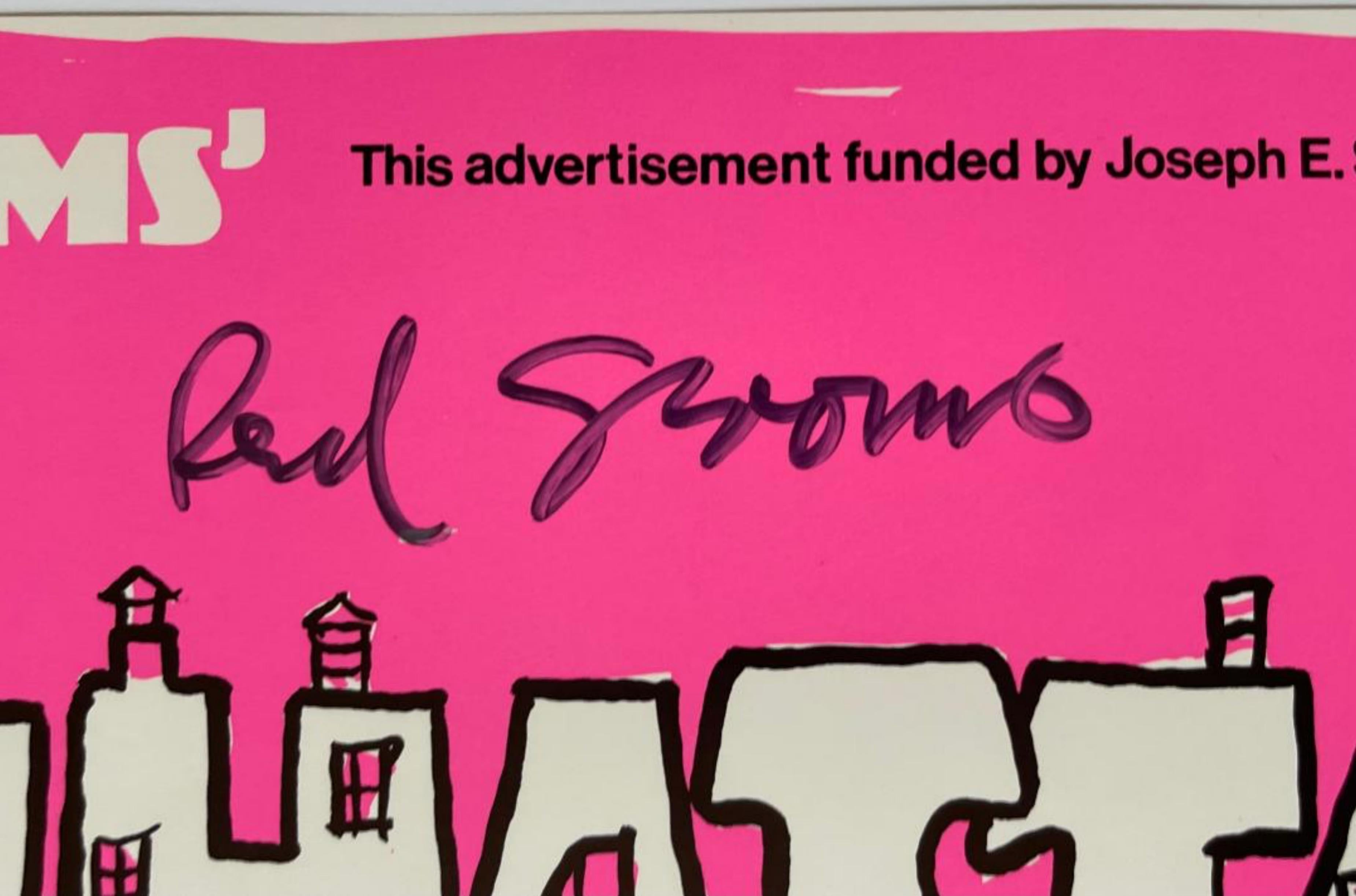Ruckus Manhattan, Cartel histórico de litografía offset, firmado a mano por Red Grooms en venta 1