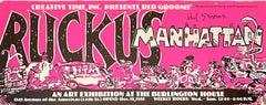 Ruckus Manhattan, Cartel histórico de litografía offset, firmado a mano por Red Grooms