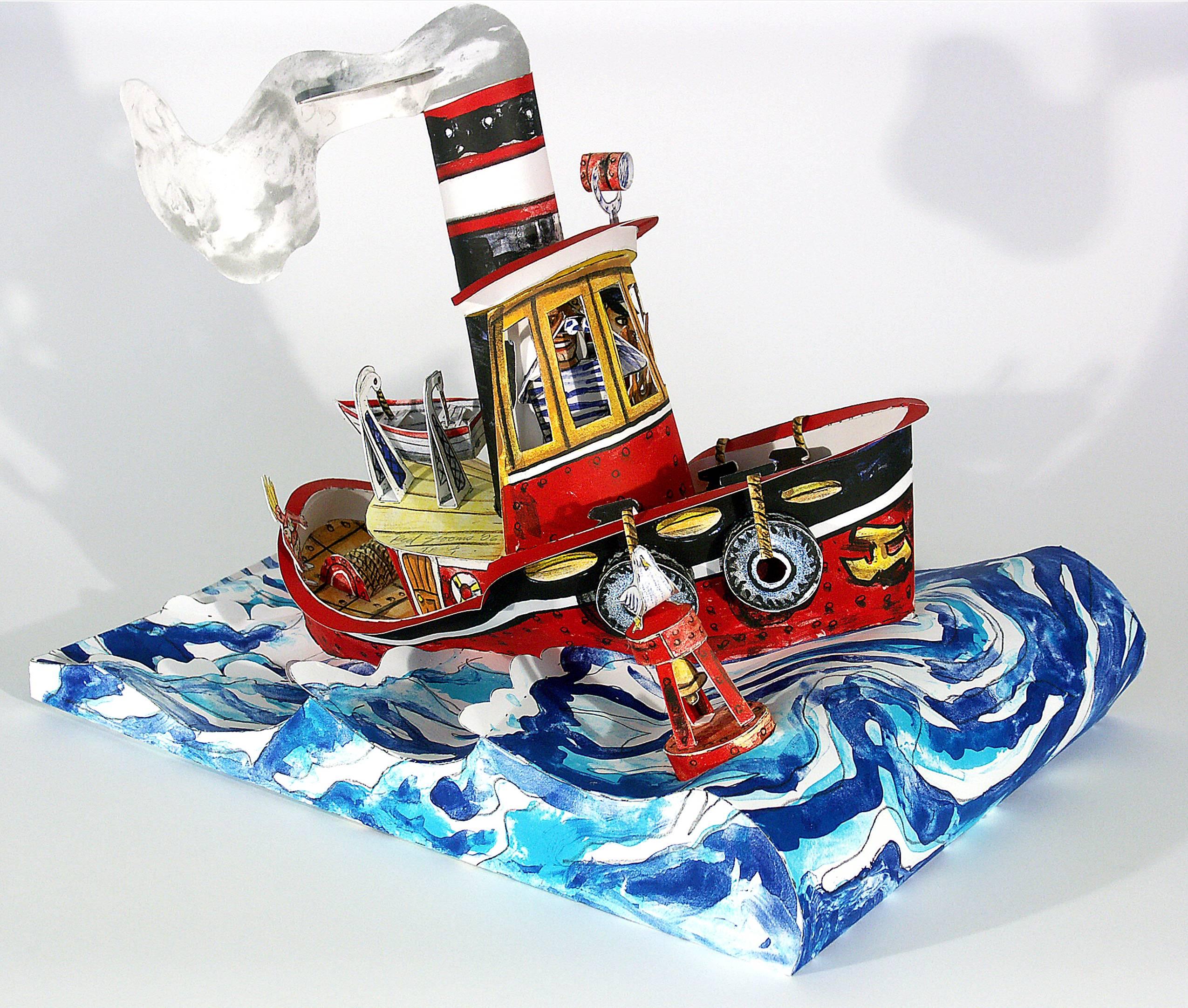 Red Grooms Print - Ruckus Tugboat