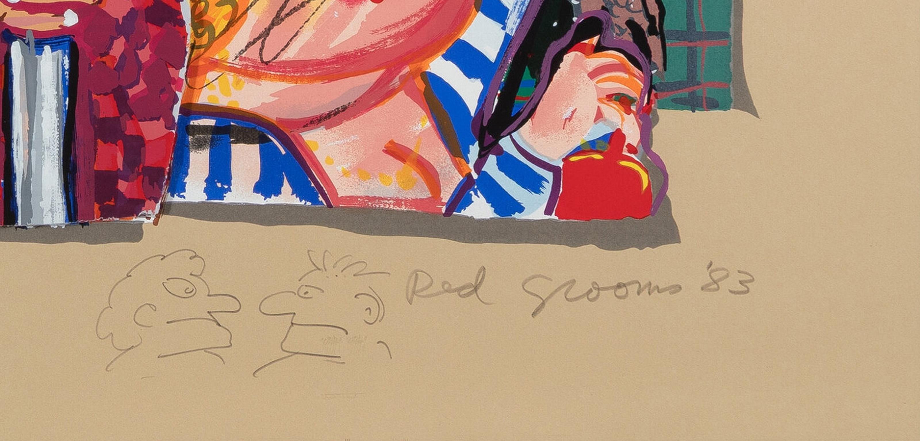 Saskia en el metro, serigrafía pop art de Red Grooms en venta 3