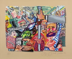 Saskia en el metro, serigrafía pop art de Red Grooms