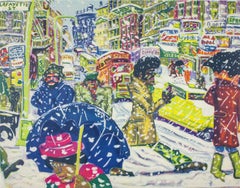 Handsignierte Lithographie „Slushing“ von Red Grooms aus dem Portfolio „No Gas“ von 1971