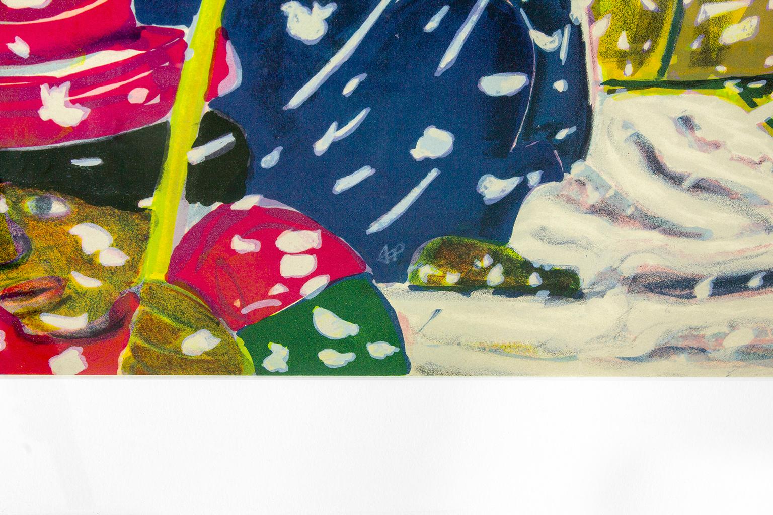 Lithographie « Slushing » signée à la main par Red Grooms du portfolio « No Gas » de 1971 en vente 2