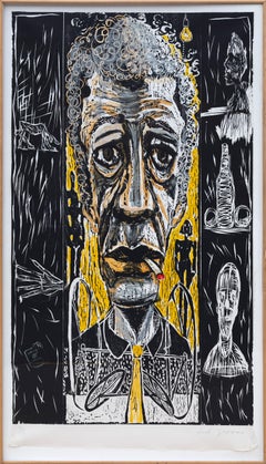The Existentialist, Alberto Giacometti, Monumental Woodcut by Red Grooms
