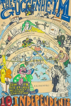 „The Guggenheim, 10 Independents“ AP-Lithographie, handsigniert von Red Grooms, 1972