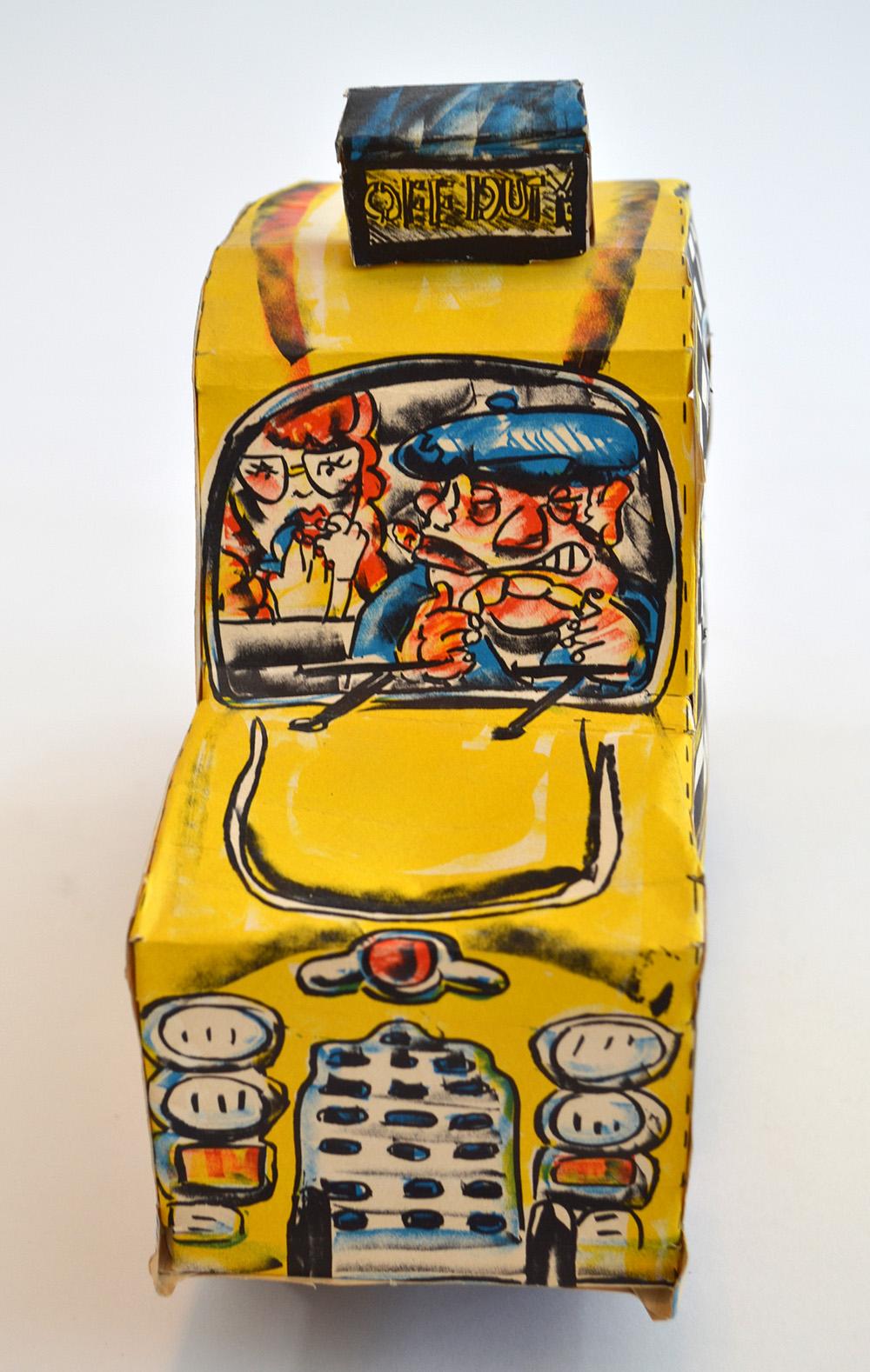 Red Grooms 'Ruckus Taxi' Folded 3-D Lithographic Sculpture In Good Condition In Fort Lauderdale, FL