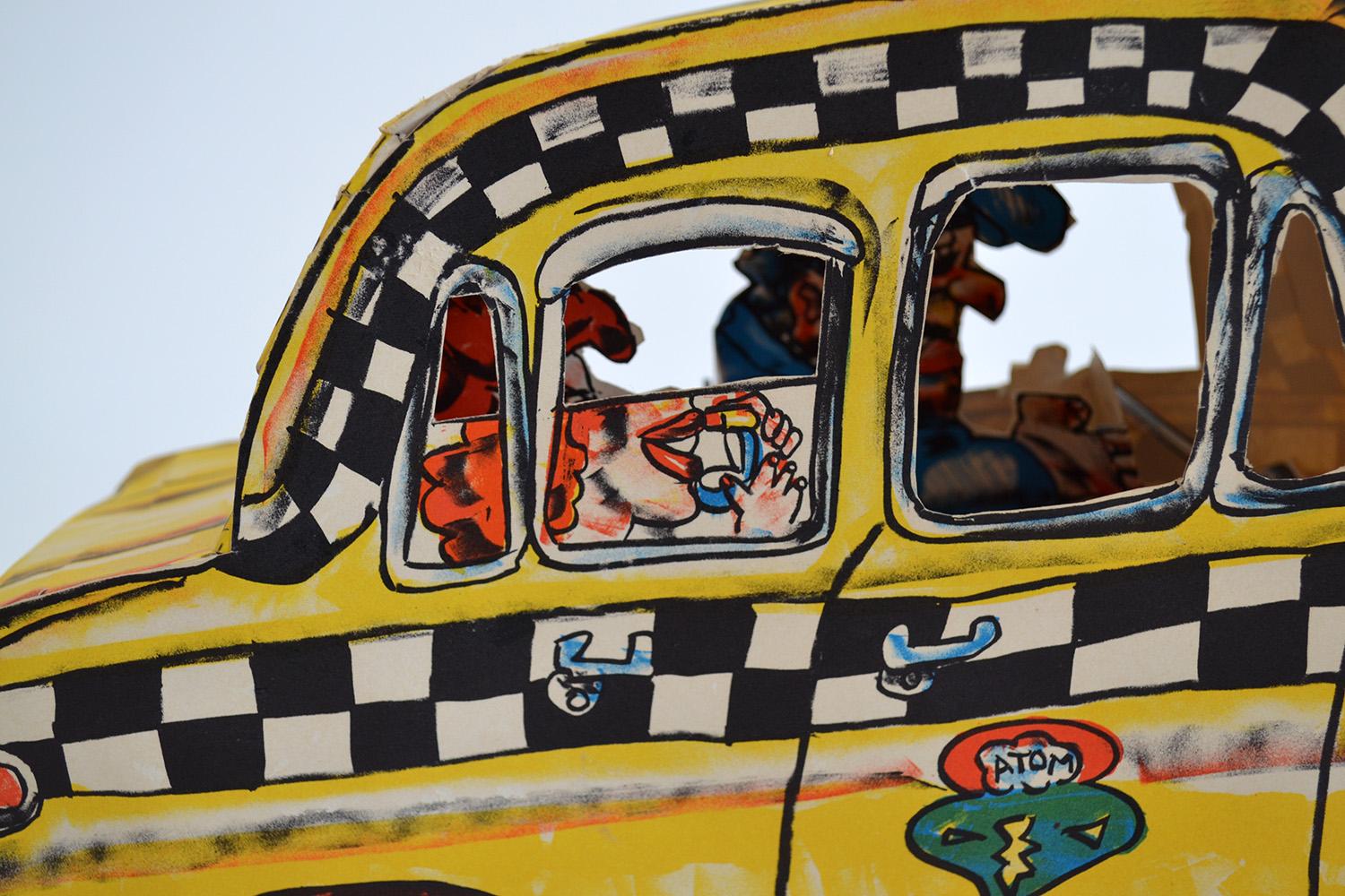 20th Century Red Grooms 'Ruckus Taxi' Folded 3-D Lithographic Sculpture