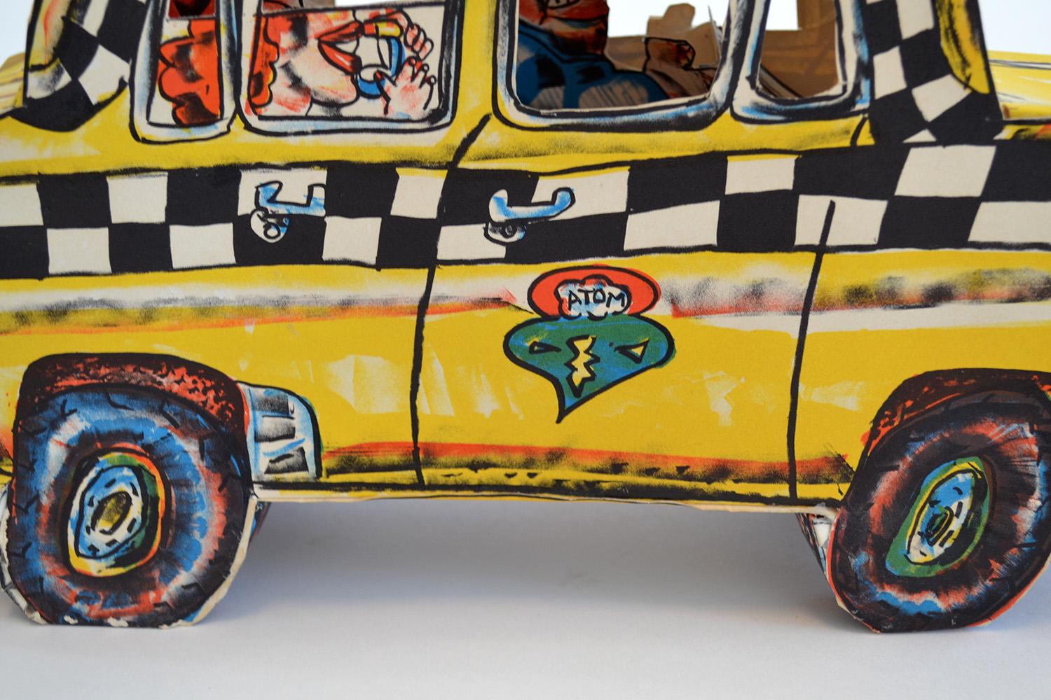 Paper Red Grooms 'Ruckus Taxi' Folded 3-D Lithographic Sculpture
