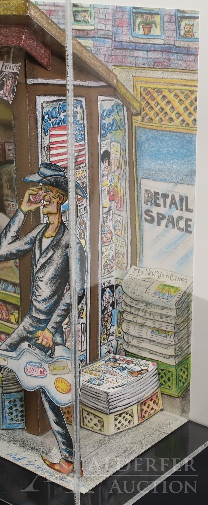 Extra Extra Read All About It, New York City Newsstand, 3D Construction, Signed For Sale 1