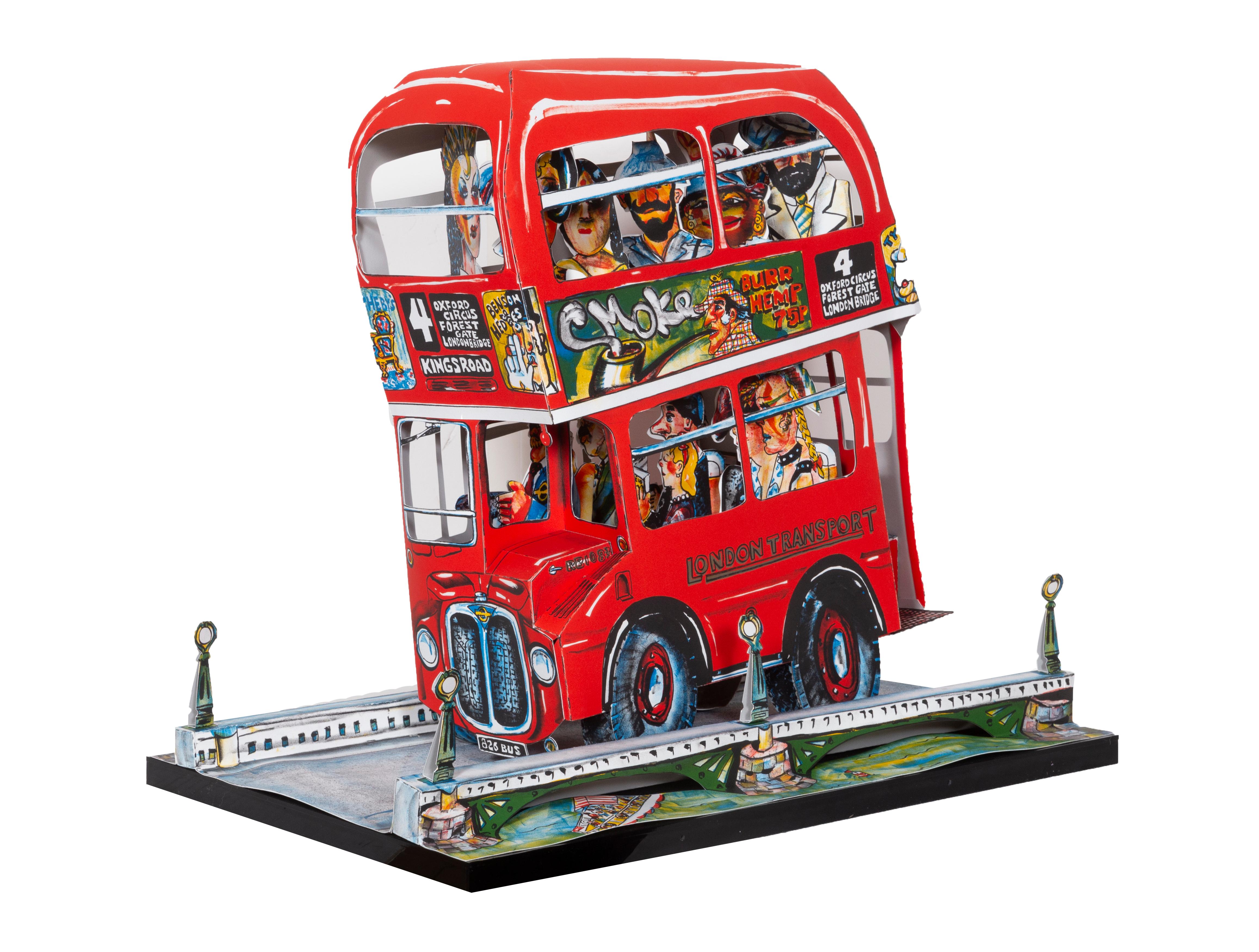 Londoner Bus, 3-D-Lithographie-Skulptur von Red Grooms  im Angebot 2
