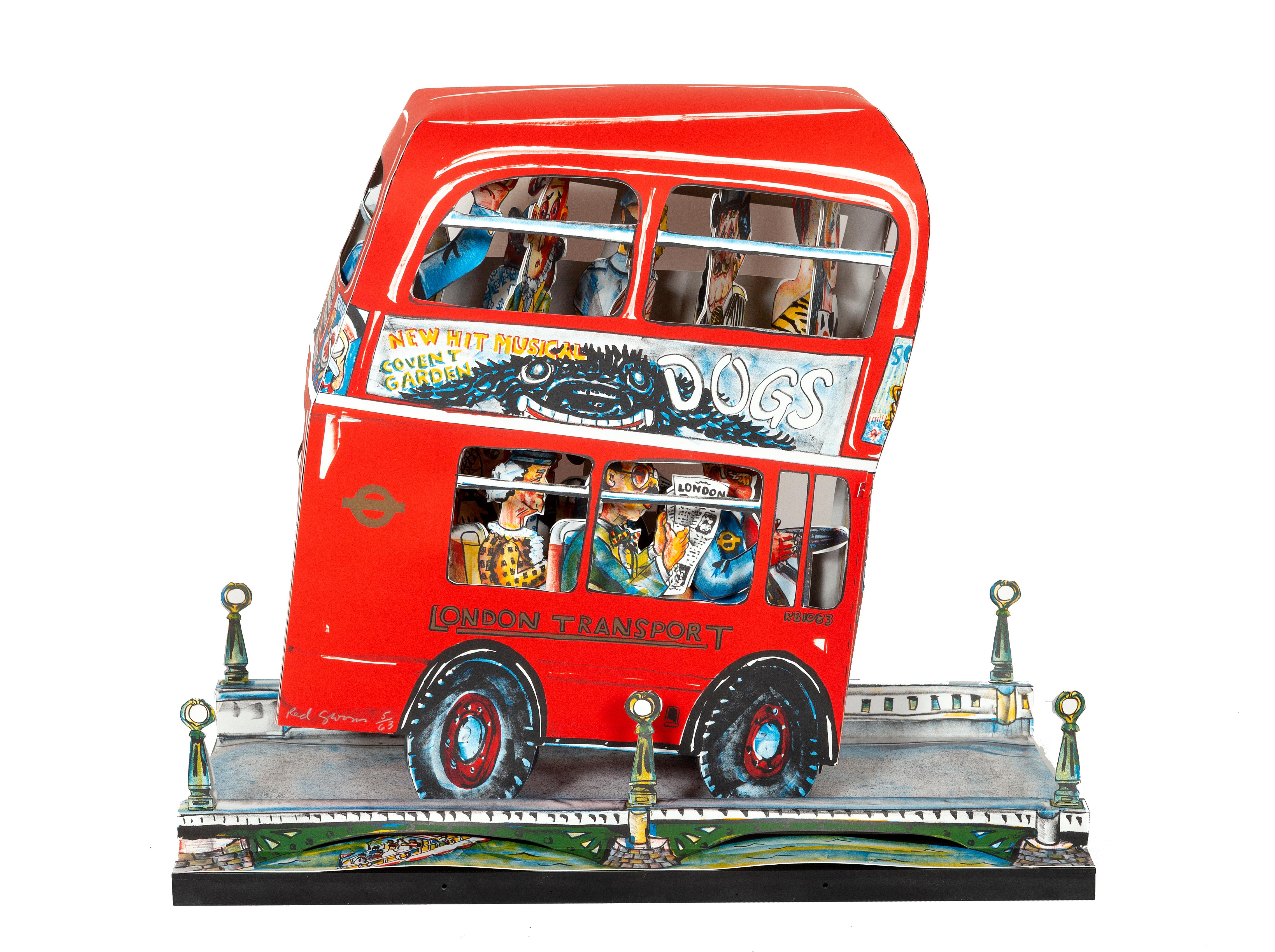 Londoner Bus, 3-D-Lithographie-Skulptur von Red Grooms  im Angebot 4