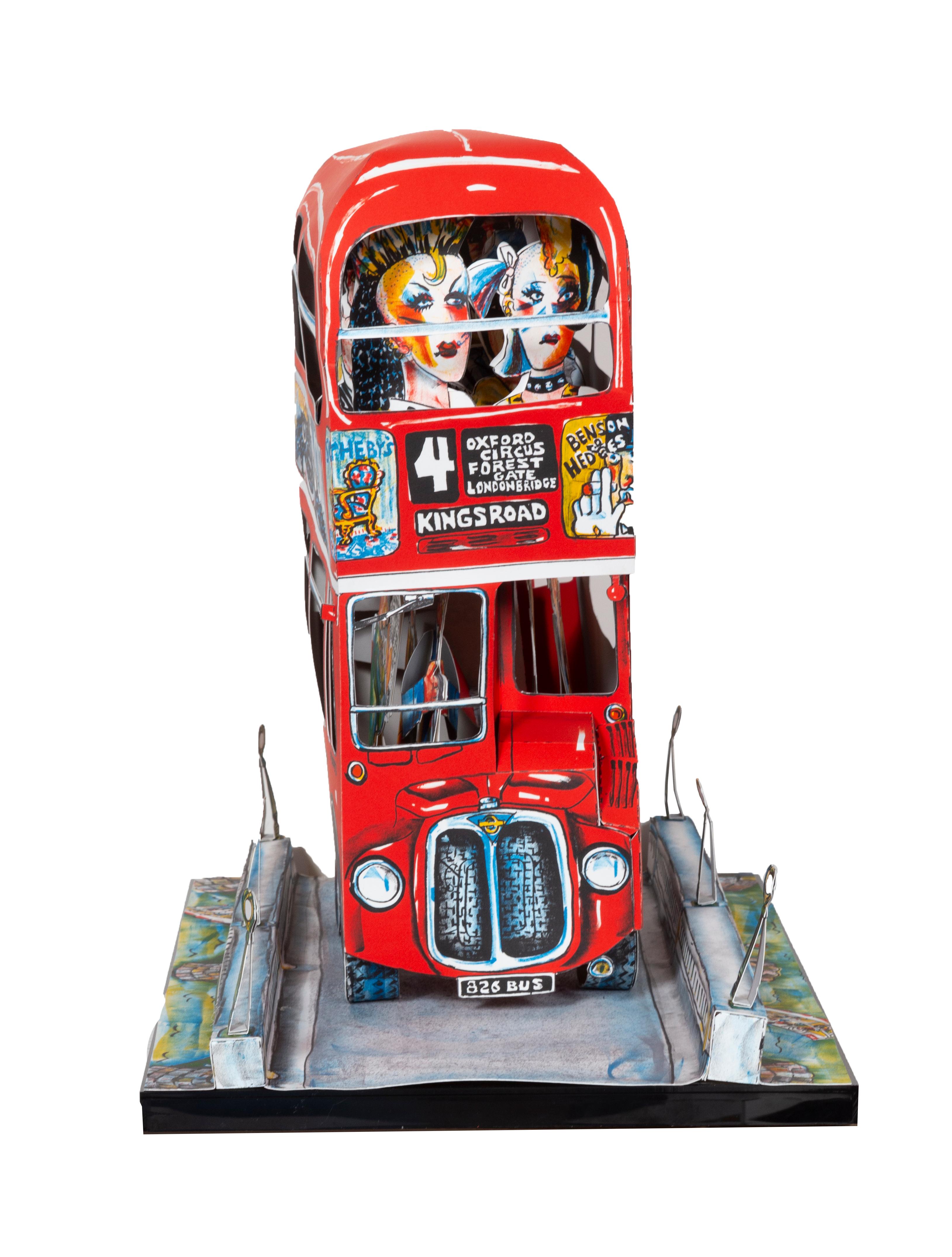 Londoner Bus, 3-D-Lithographie-Skulptur von Red Grooms  im Angebot 5