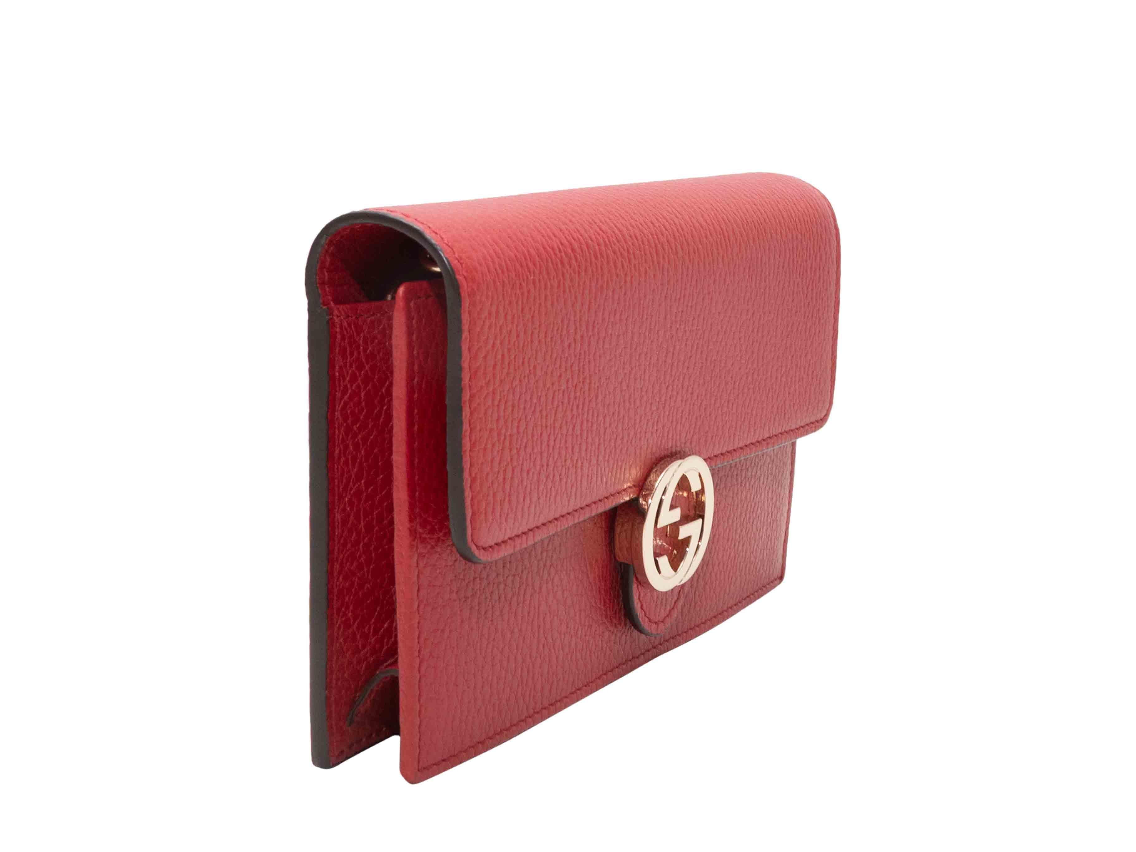 Red Gucci Crossbody Wallet-On-Chain In Good Condition For Sale In New York, NY