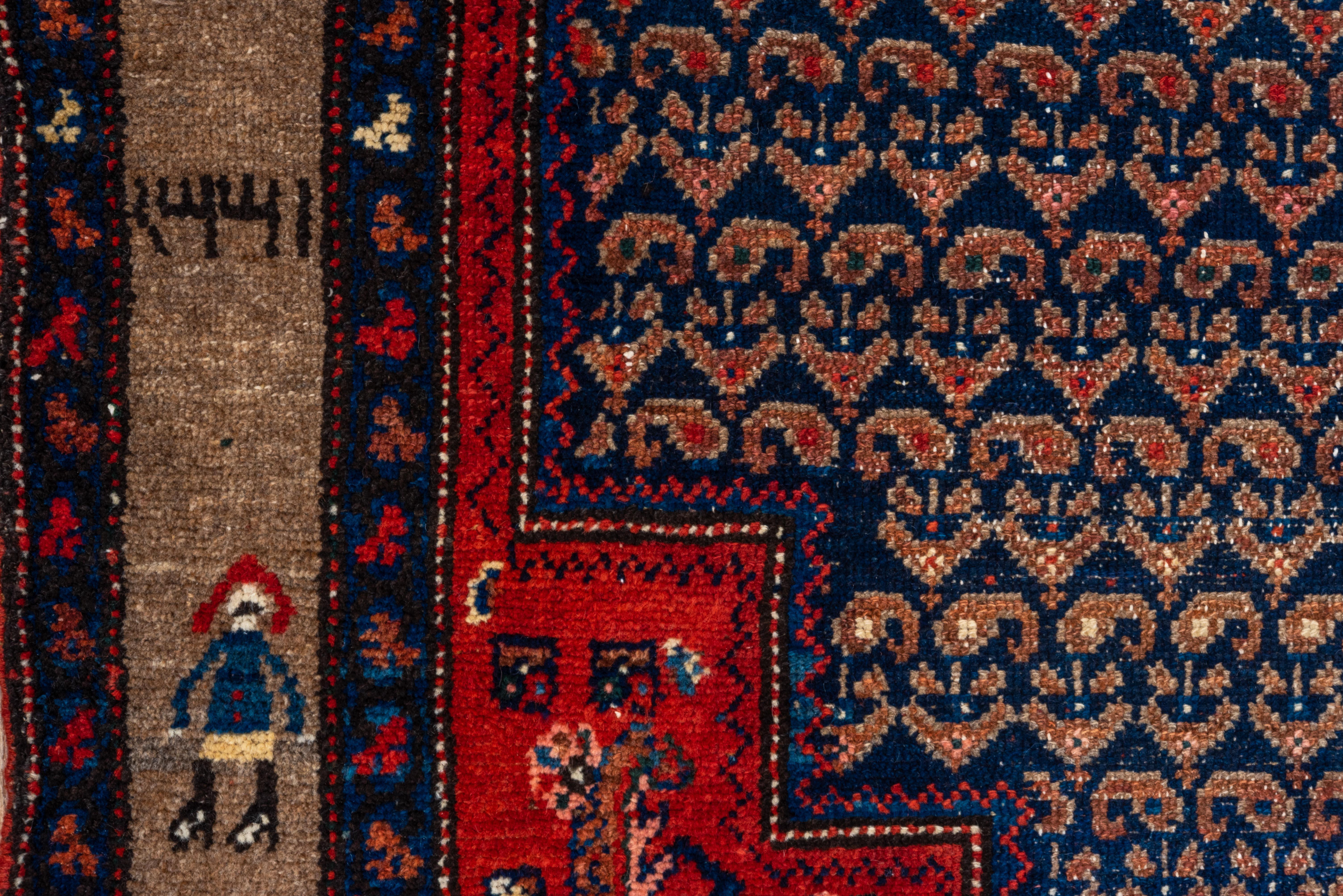 Laine Tapis ancien du Hamadan rouge en vente