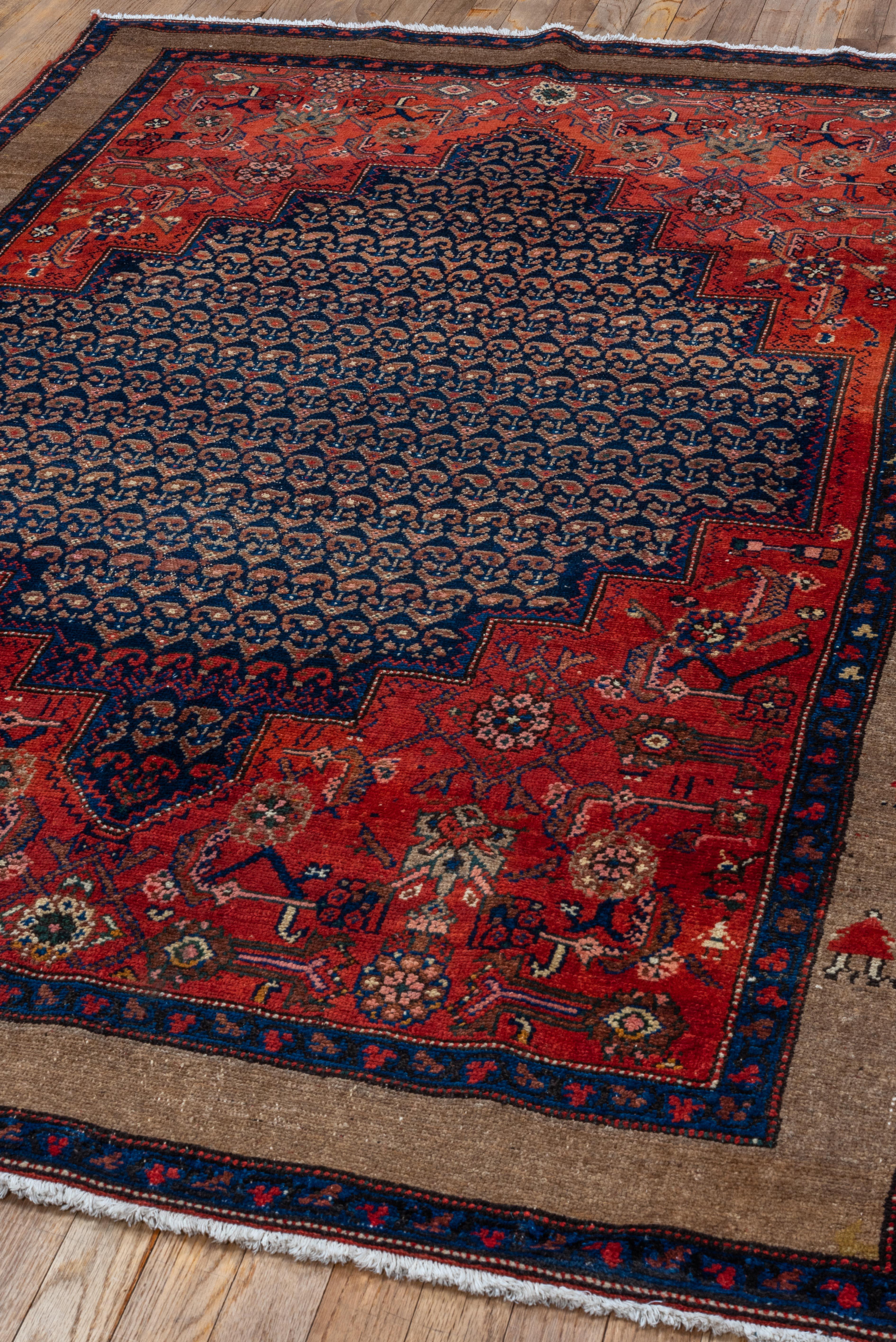 Tapis ancien du Hamadan rouge en vente 3