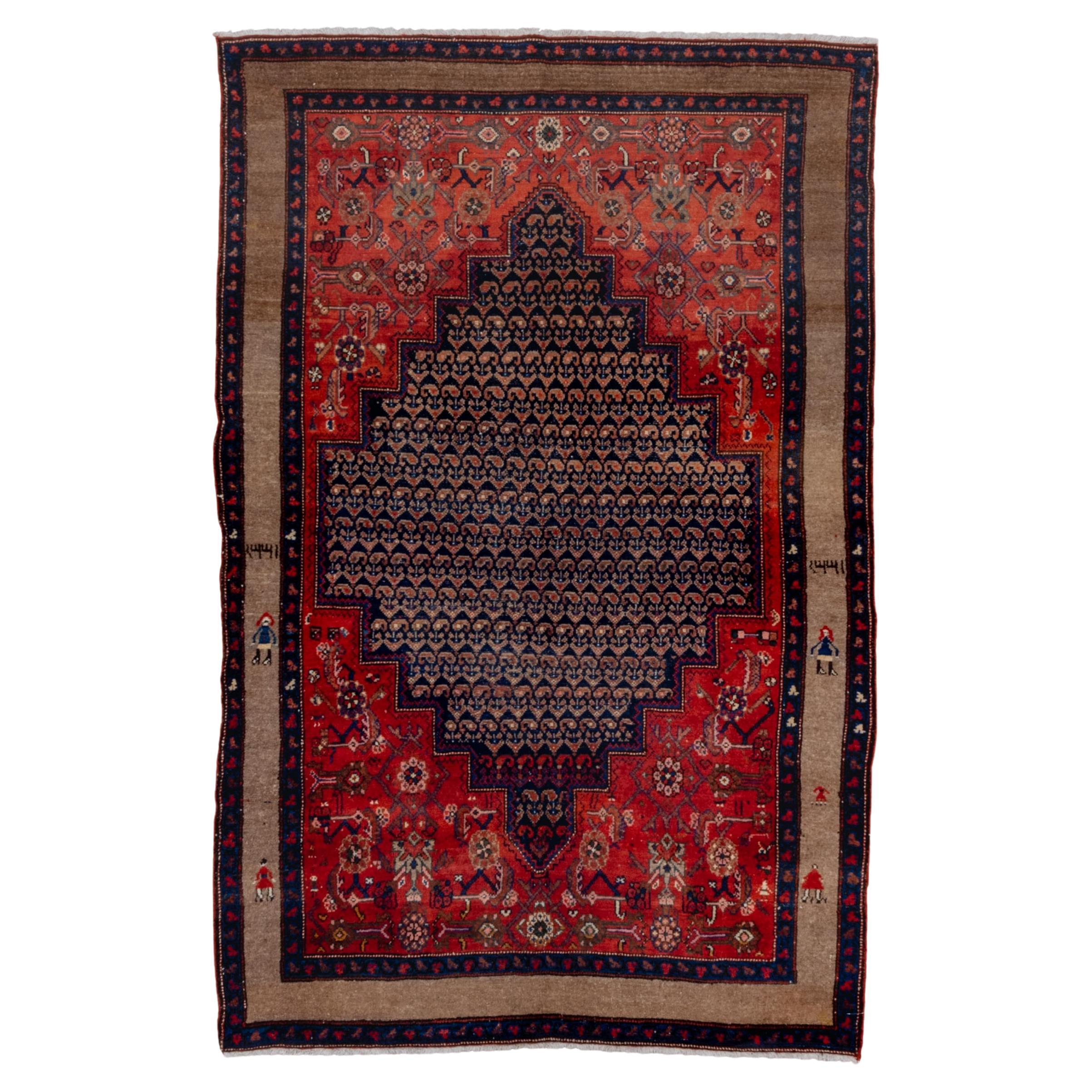 Roter Hamadan-Antiquitäten-Teppich