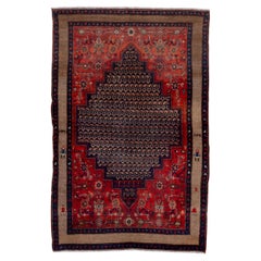 Roter Hamadan-Antiquitäten-Teppich 