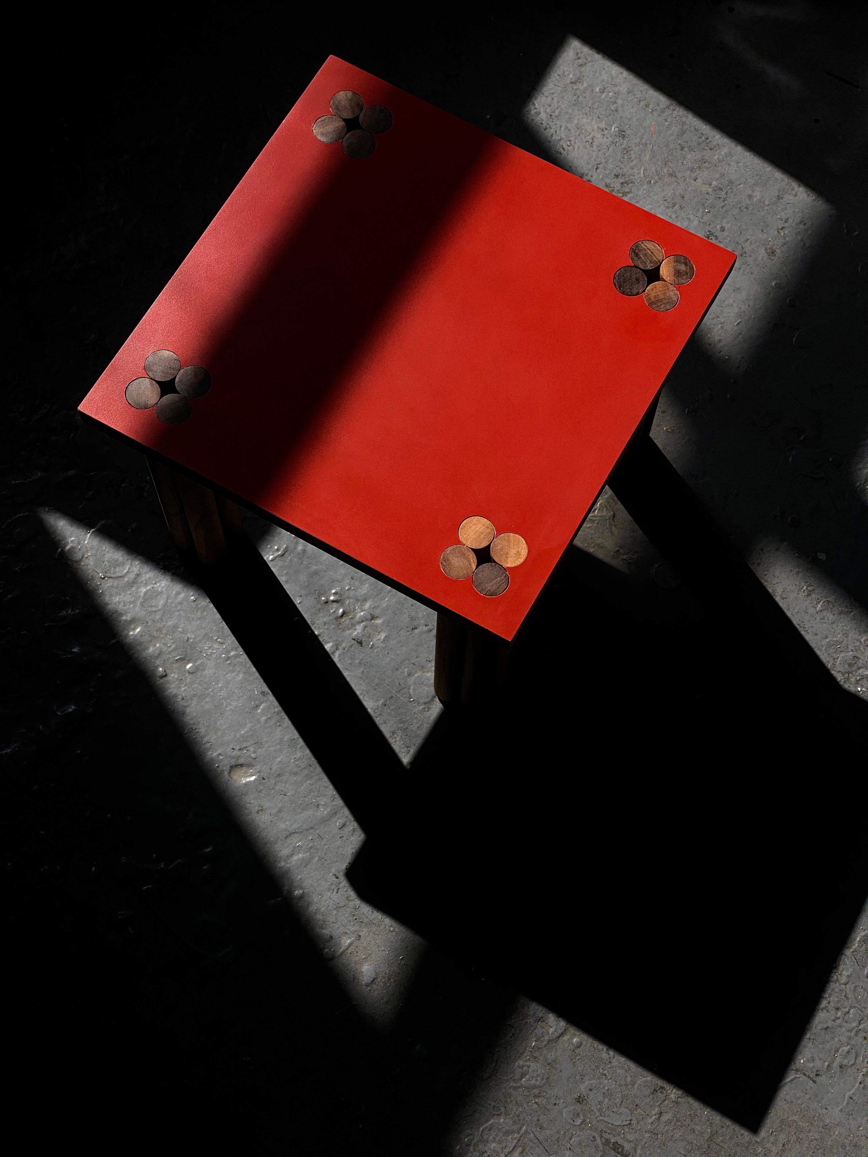 Post-Modern Red Hana Side Table by Tino Seubert For Sale