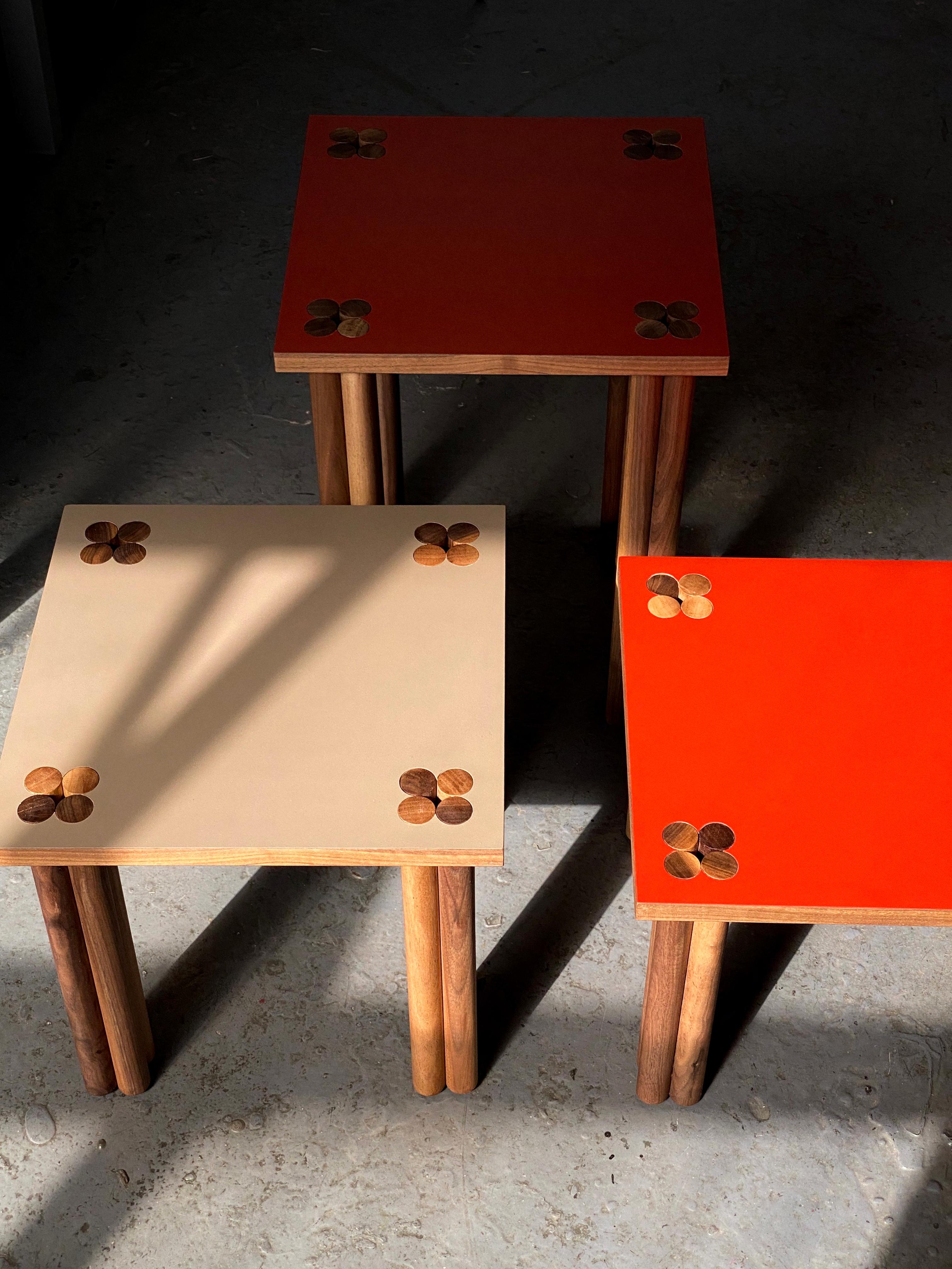 Contemporary Red Hana Side Table by Tino Seubert For Sale
