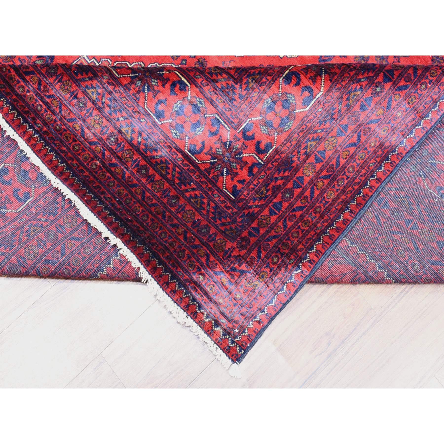 Tapis surdimensionné rouge afghan Khamyab noué à la main Extra Soft Wool 10'0