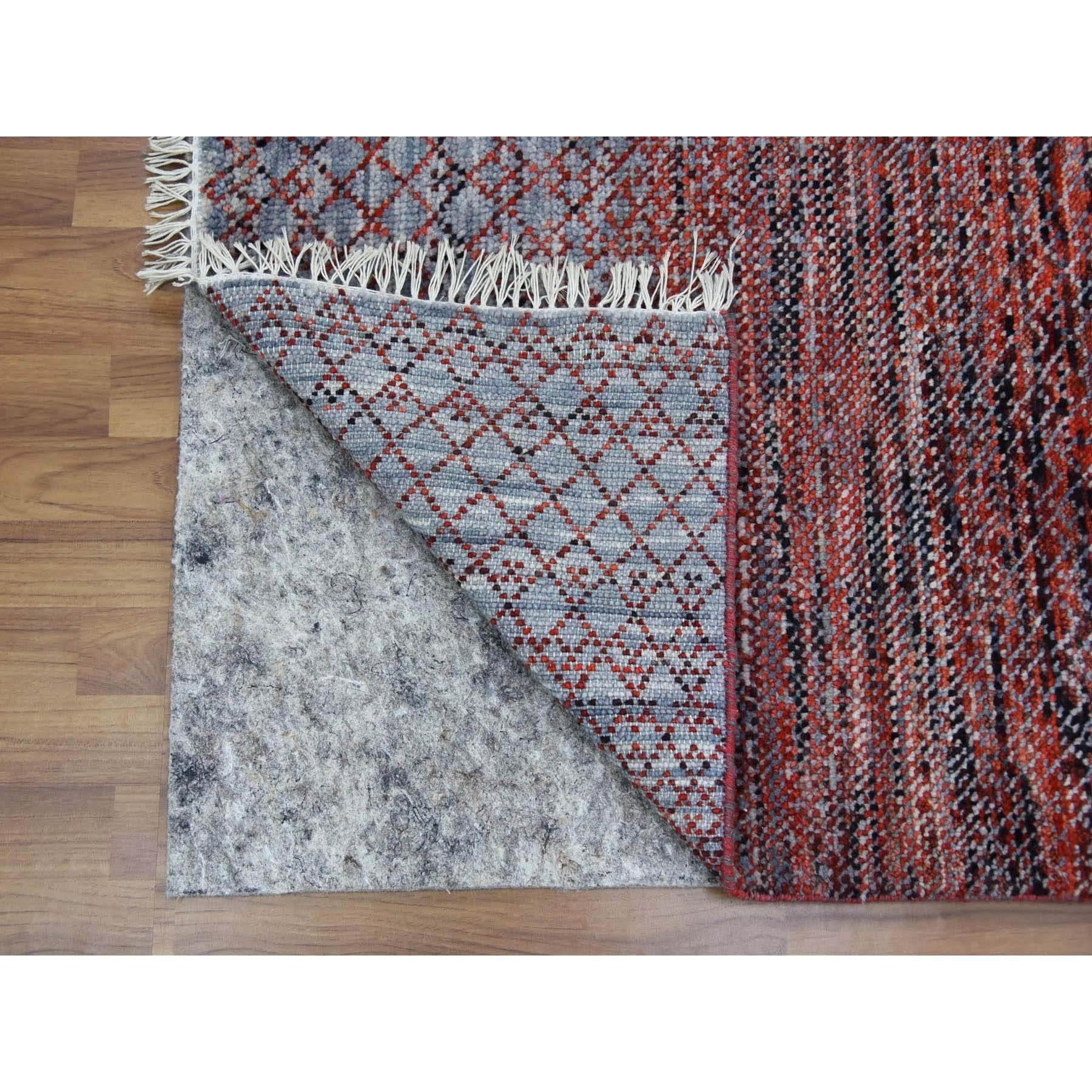 Annodato a mano Tappeto orientale in lana morbida Red Hand Knotted Chiaroscuro Collection 8'0