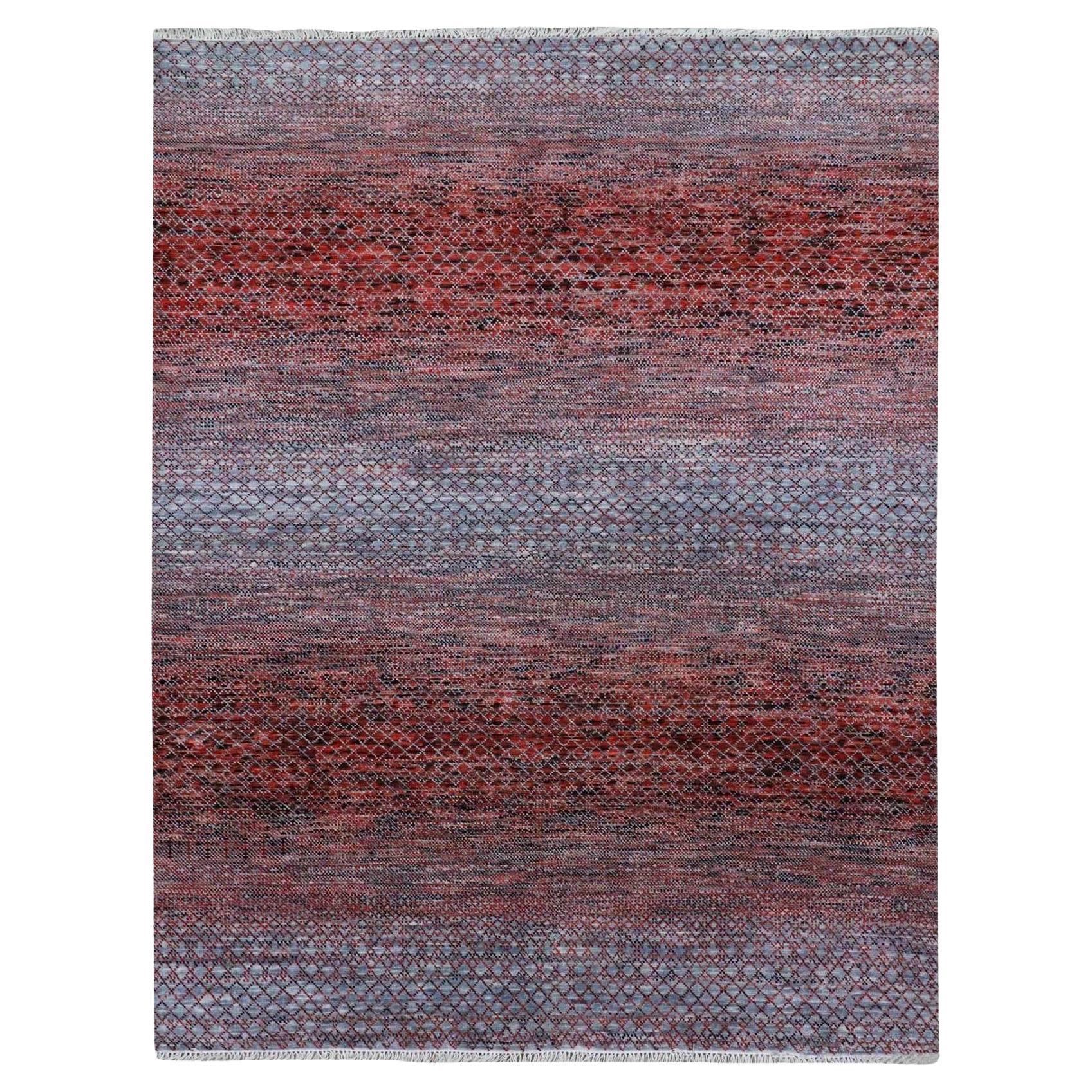 Red Hand Knotted Chiaroscuro Collection Soft Wool Oriental Rug 8'0" x 9'10"