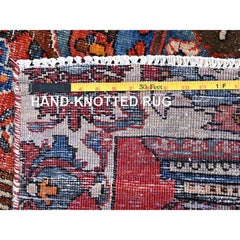 Roter handgeknüpfter alter persischer Bakhtiari-Teppich aus weicher Wolle, professionell gereinigt