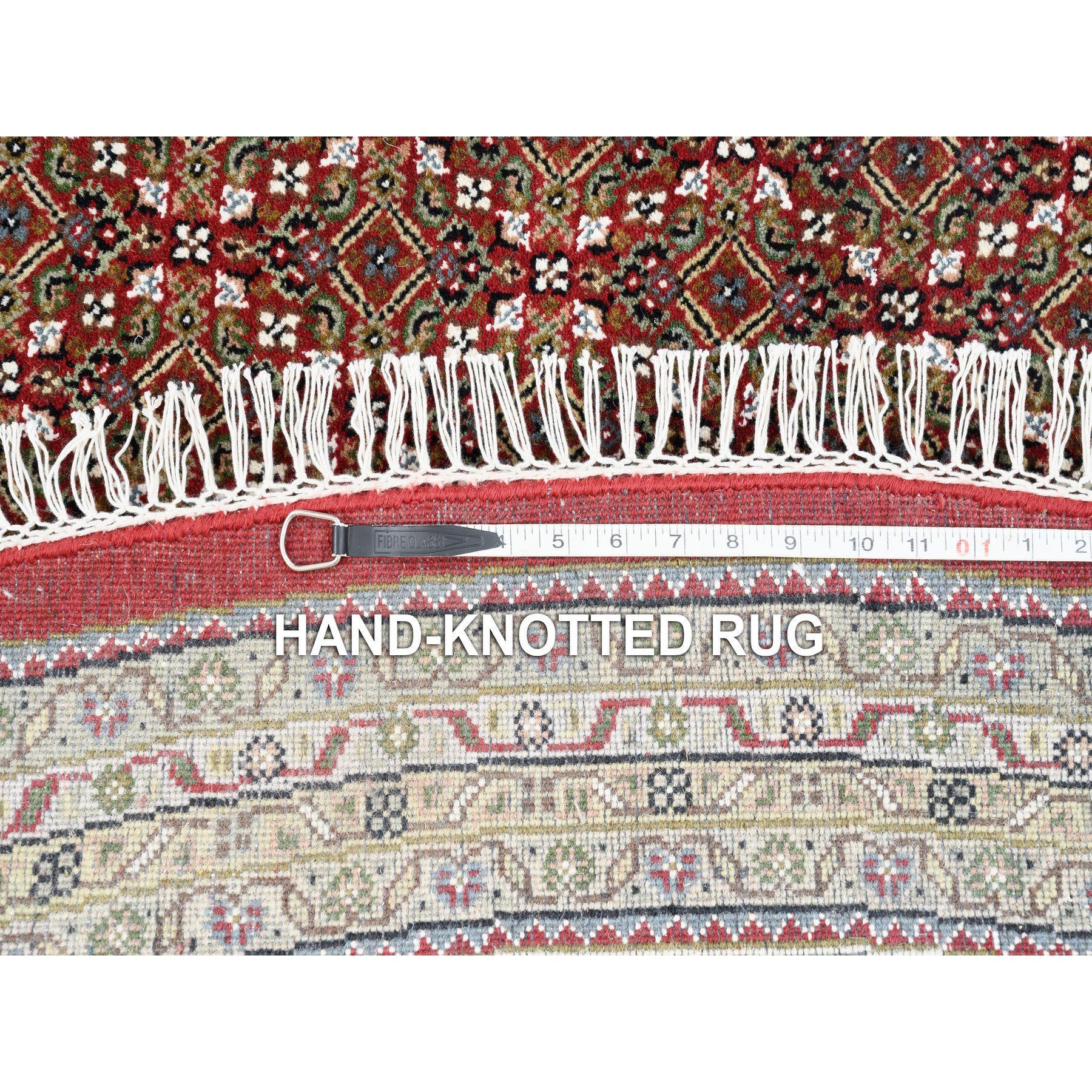 Rote Hand geknotet Tabriz Mahi Fish Design reine Wolle Orientteppich 9'10