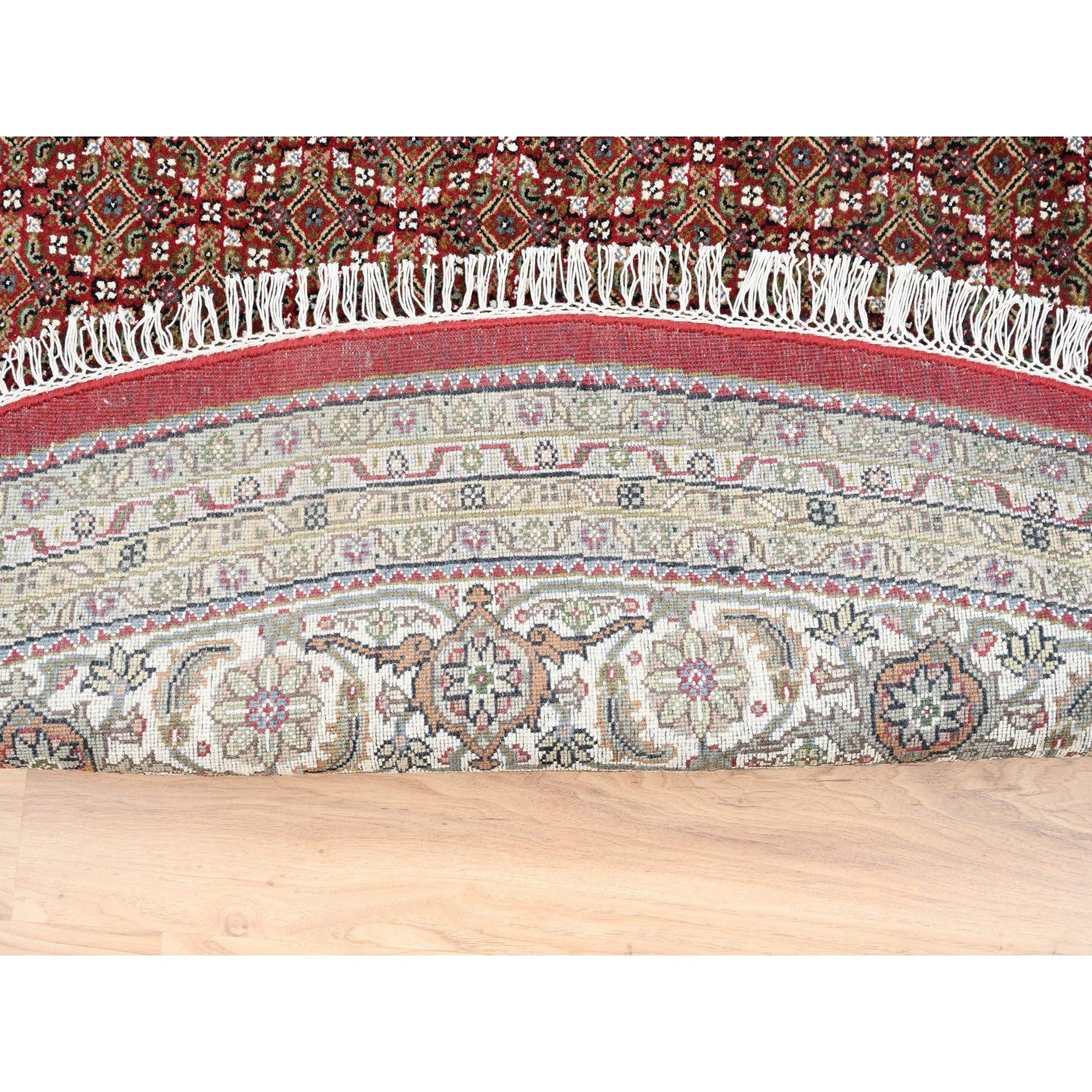Rote Hand geknotet Tabriz Mahi Fish Design reine Wolle Orientteppich 9'10