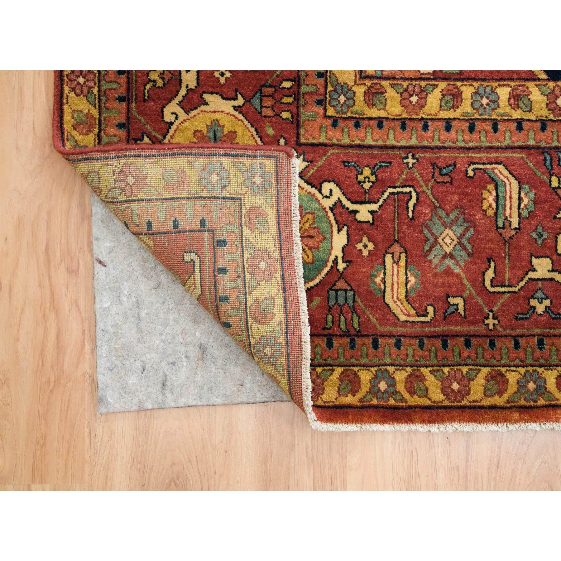 Roter handgeknüpfter, antiker, feiner, antiker, feiner Heriz-Re-Creation- Orientalischer Teppich aus Wolle 12'1