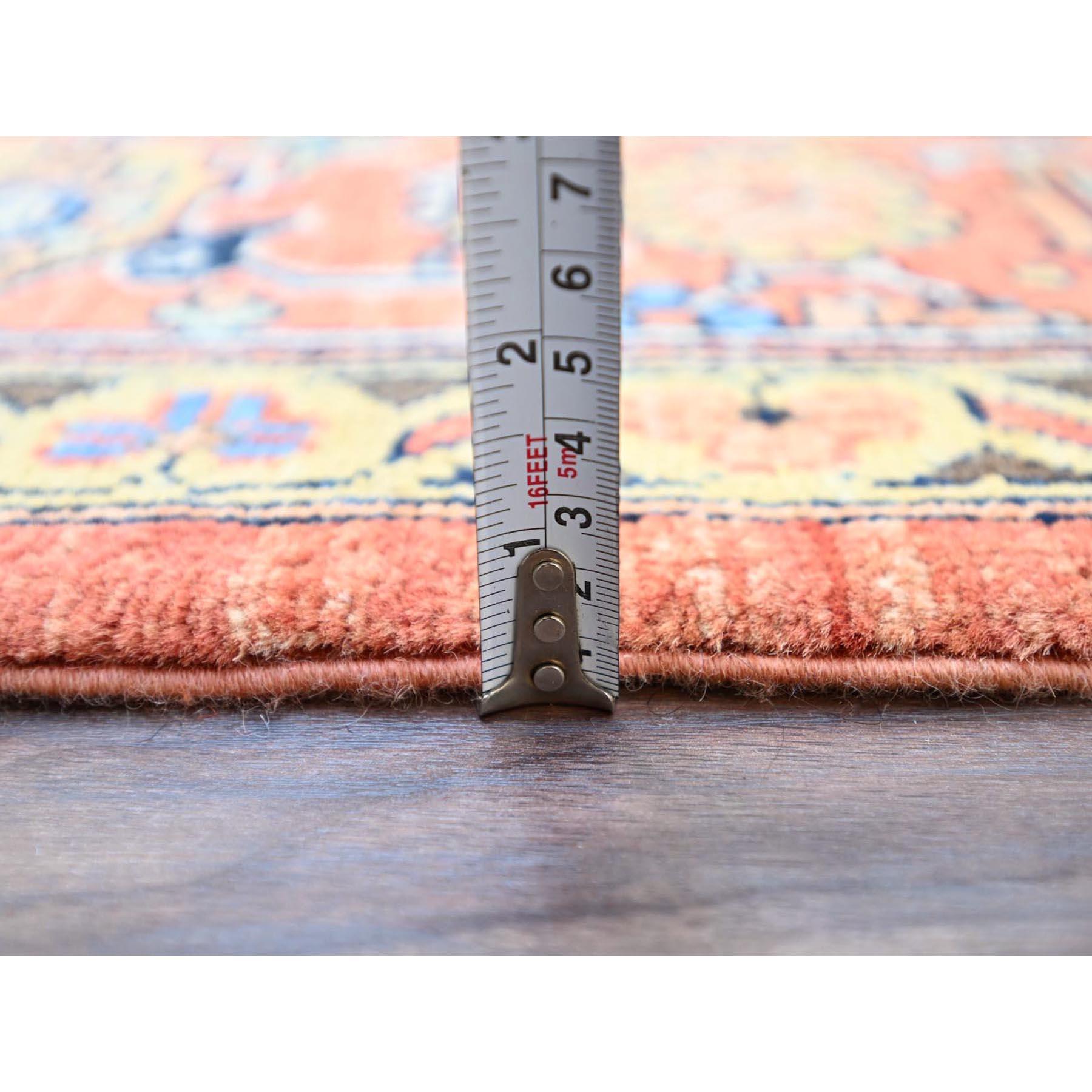 Red Hand Kontted All Wool Afghan Serapi Heriz Design Oriental Rug 9'1