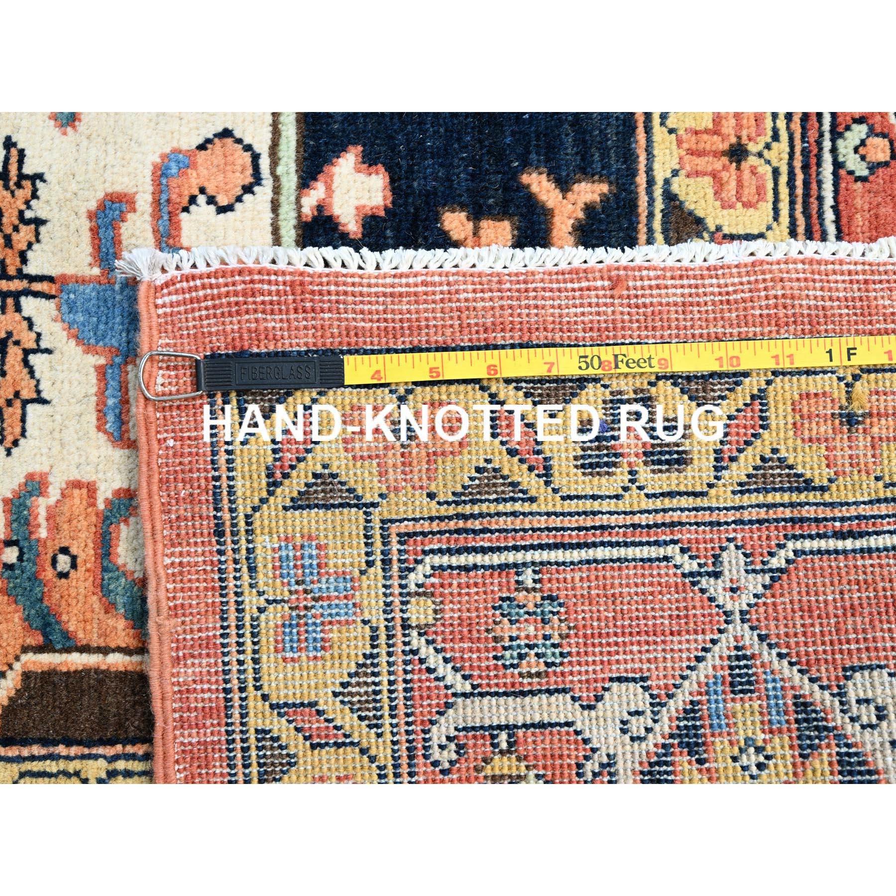 Red Hand Kontted All Wool Afghan Serapi Heriz Design Oriental Rug 9'1