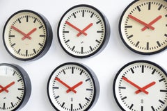 Red Handed Textile Factory Clocks, circa 1950s